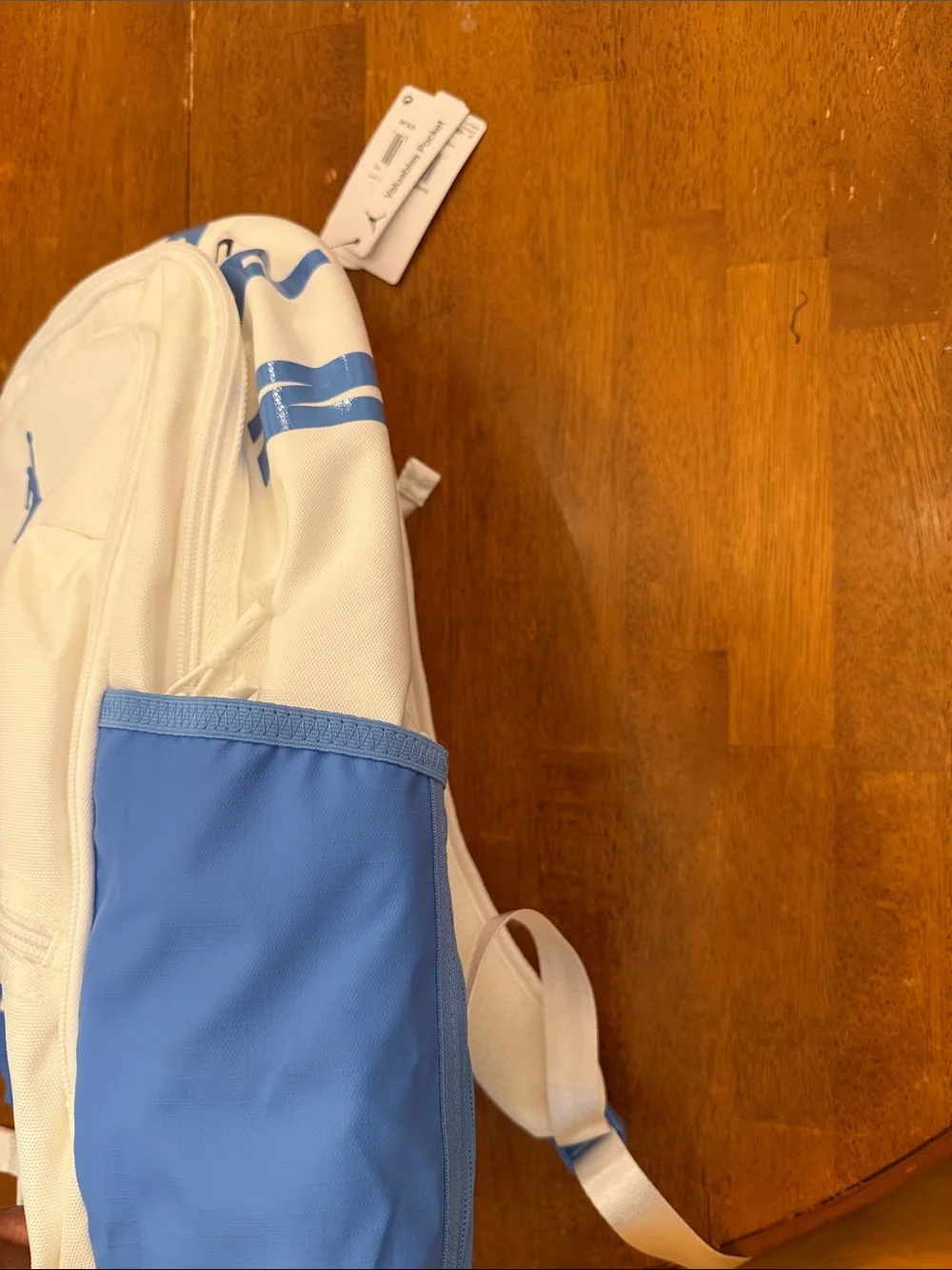 Jordan White and Light Blue Backpack